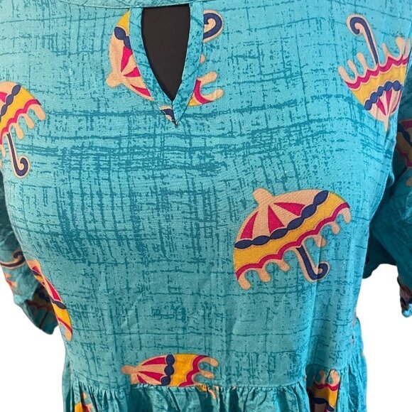 Womens Round Neck Printed A-Line Dress, size - Picture 4 of 7